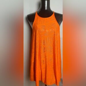 Fashion women’s Vibrant Orange swim sheer Top 4xL NWOT